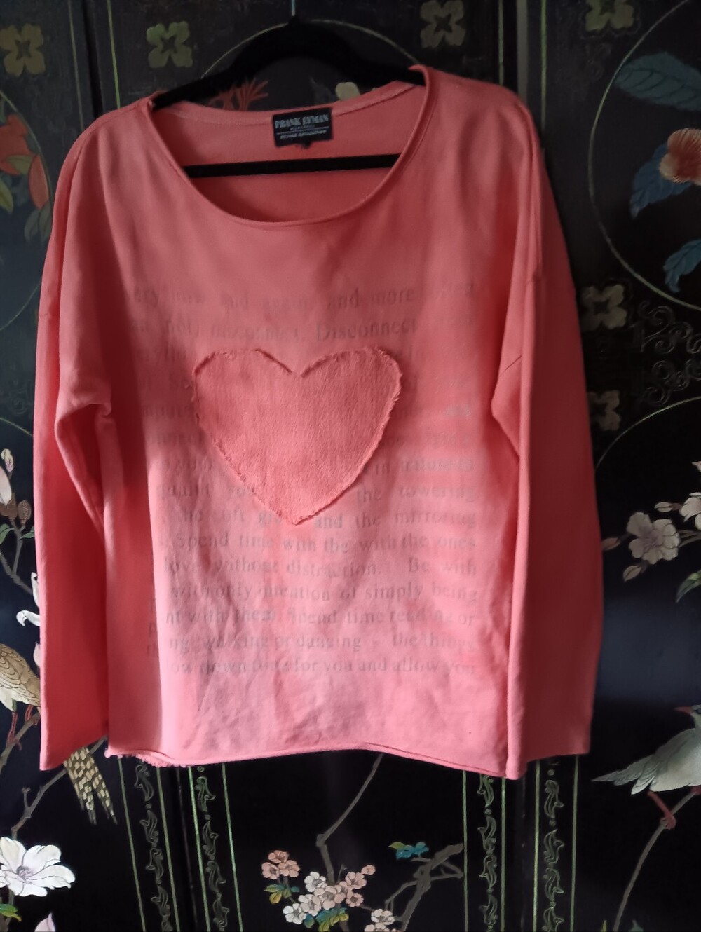 Frank Lyman Design Coral Heart Long-Sleeve Women's Top